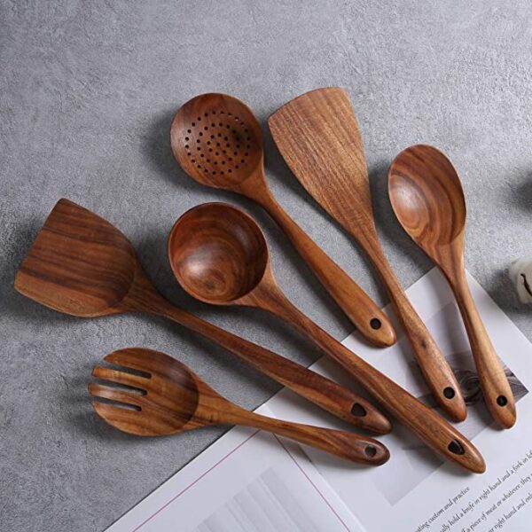 wooden cooking utensils set