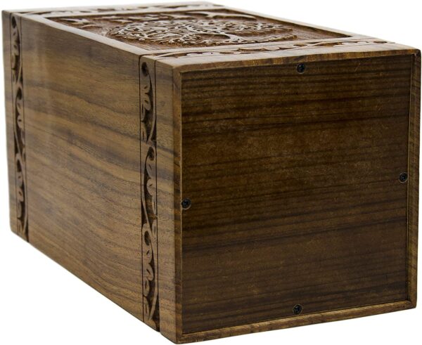 Rosewood Funeral Urn Box - Handcrafted Wooden Urn Box to Store Memories | Wooden Cremation Urn Box to Store Ashes