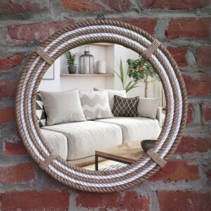 wooden wall rope mirror