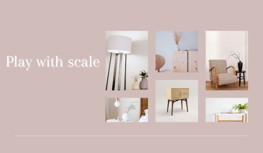 play with scale- living room decor ideas