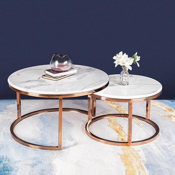 Nesting Coffee Table Umami Set of 2 - Rose Gold (Stainless Steel) BIG 32 INCHES SMALL 24 INCHES DIAMETER