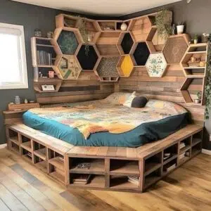 designer bed with storage