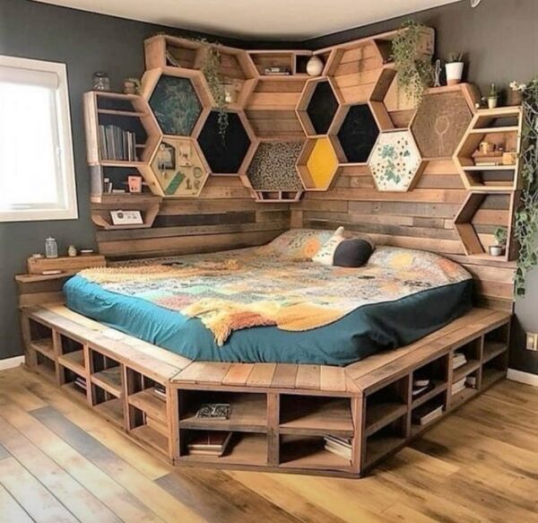 designer bed with storage