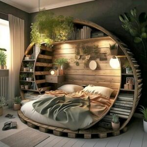 luxury bed with side storage