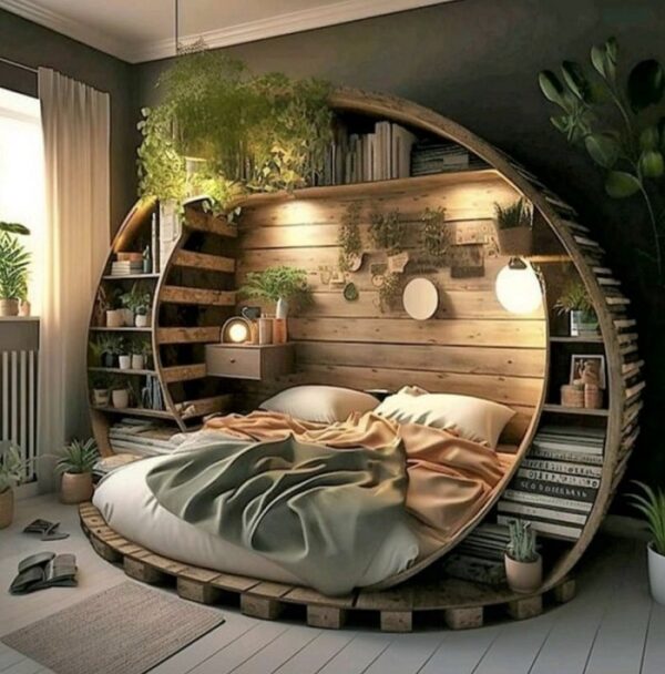 luxury bed with side storage