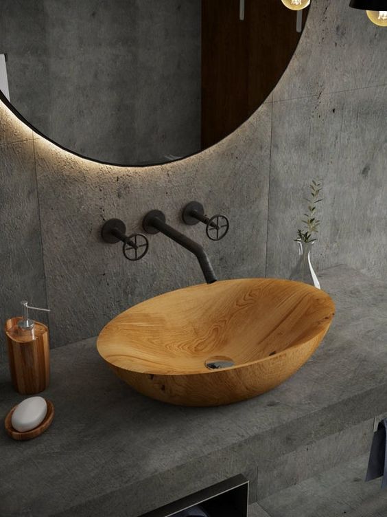 wooden wash basin