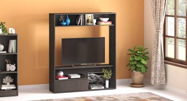 Wooden TV Unit Design by Sajosamaan