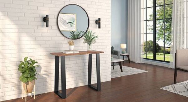 teak wood console table