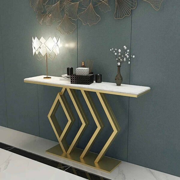 console table golden design