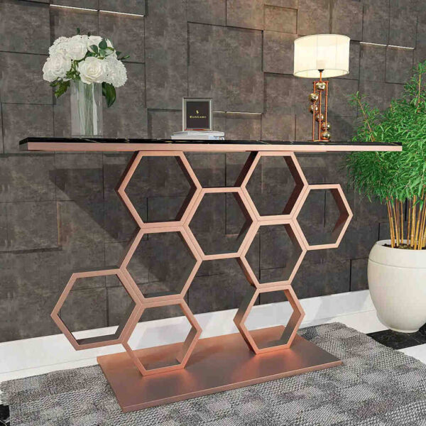 honeycomb console table