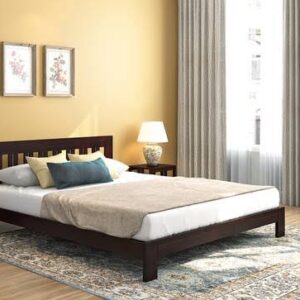 solid wooden bed