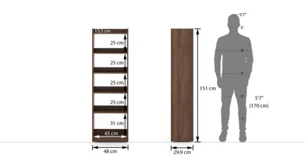 engineered wood bookshelf