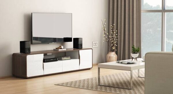 wooden tv unit with storage
