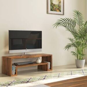 teak wood tv unit