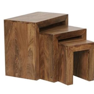 Wood Side Table In Semi Gloss Finish