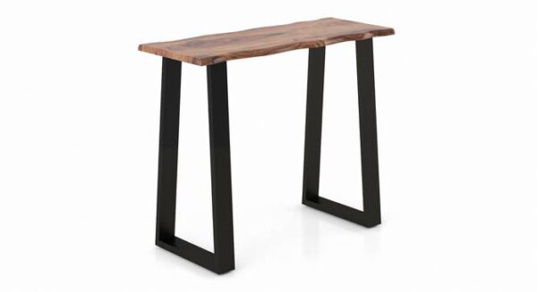 Aquila Live Edge Solid Wood Console Table In Teak Finish