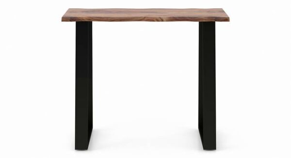 Aquila Live Edge Solid Wood Console Table In Teak Finish