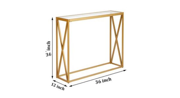 Greer Metal Console Table In Golden Finish