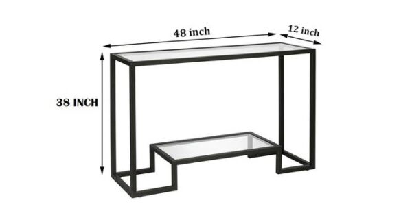 Kemp Metal Console Table In Black Finish