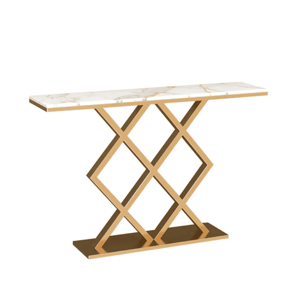 Contemporary Console Table In Geometric Criss Cross Pattern
