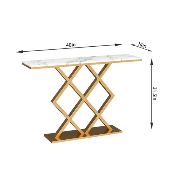 Contemporary Console Table In Geometric Criss Cross Pattern