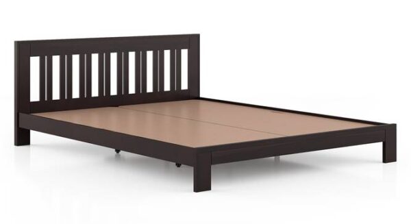 Beirut Solid Wood Queen Size Bed In Mahogany Finish