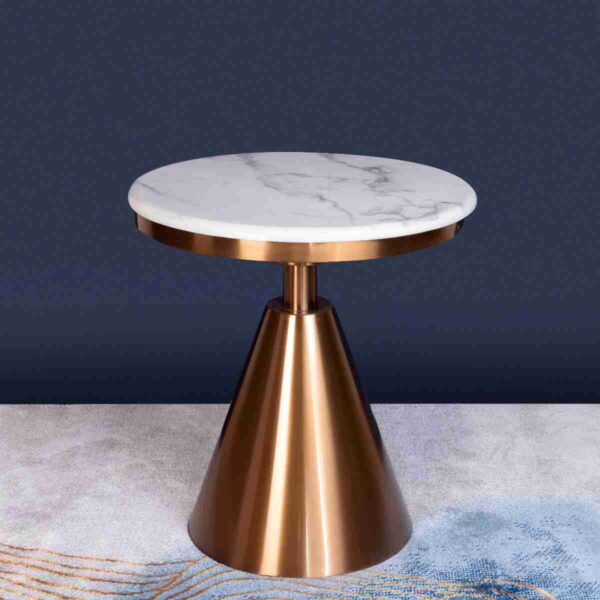 The Rose Gold Sphere Accent Side Table (Stainless Steel)