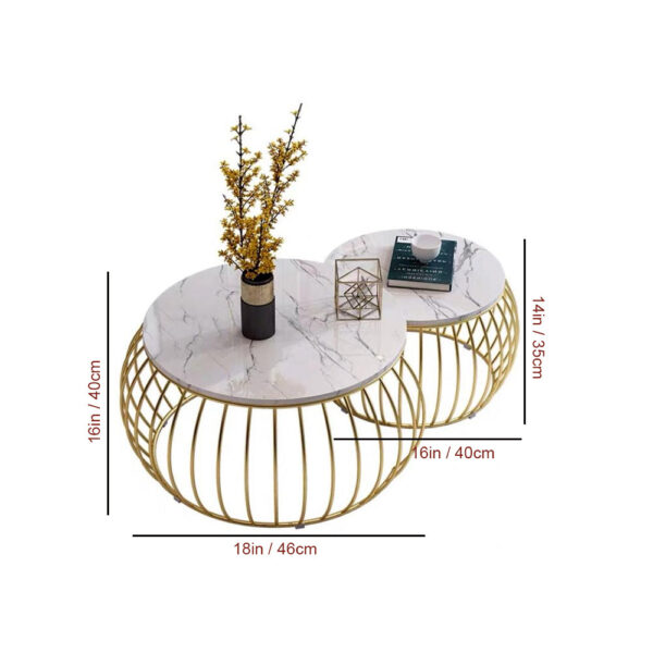 Ornate Round Golden Coffee Table