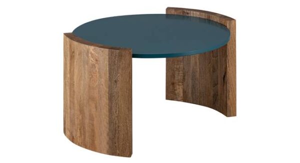 Round Solid Wood Coffee Table In Natural Finish
