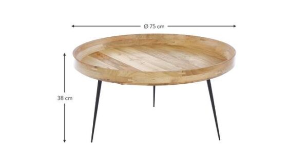 Lorna Round Solid Wood Coffee Table In Semi Gloss Finish