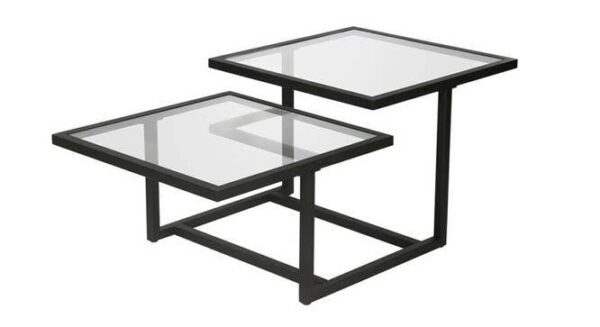 rectangular coffee table with glass top