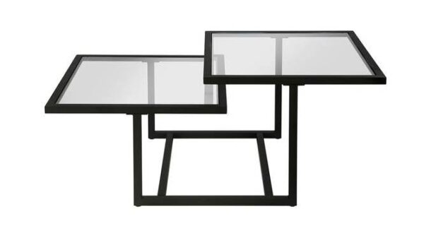 rectangular coffee table with glass top