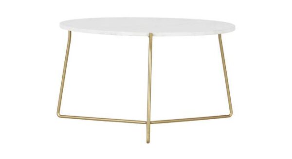 Coretta Round Metal Coffee Table In Golden Finish