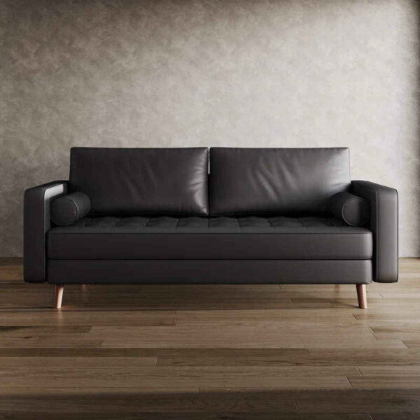 leather square arm sofa