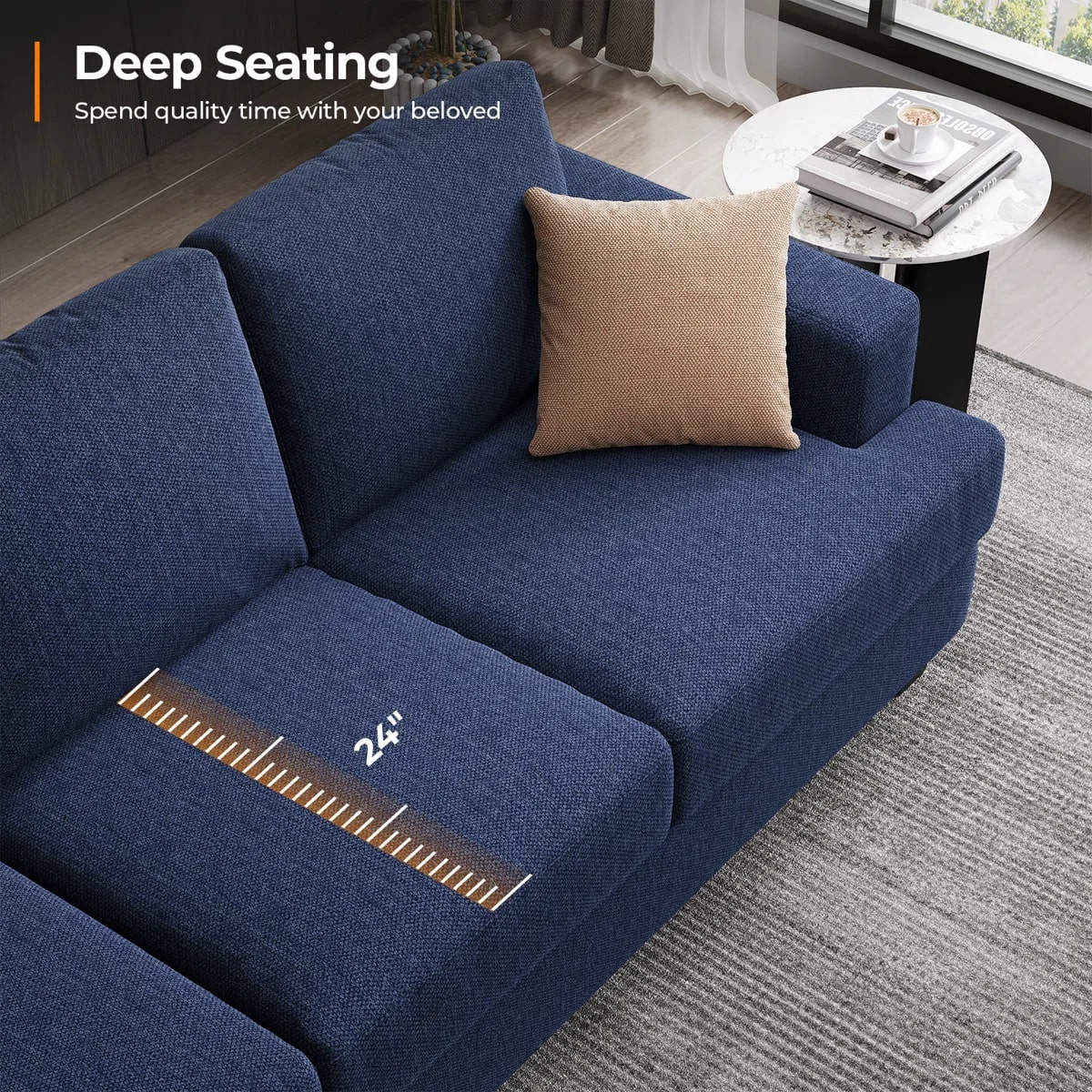 Premium Blue 3 Seater Sofa | Scratch Resistant | Free Delivery 3 blue 3 seater sofa