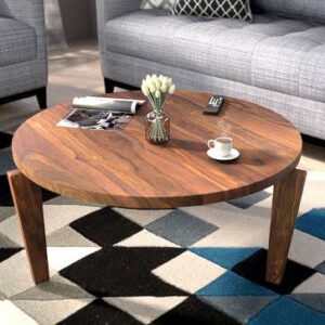 round wooden coffee table