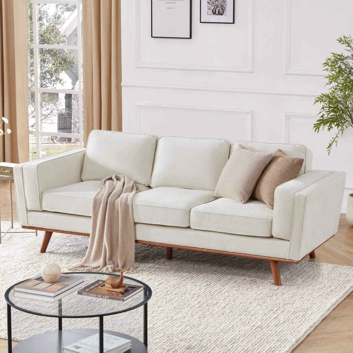 Premium Ivory 3 Seater White Sofa | Modern Design | Free Delivery 1 white sofa