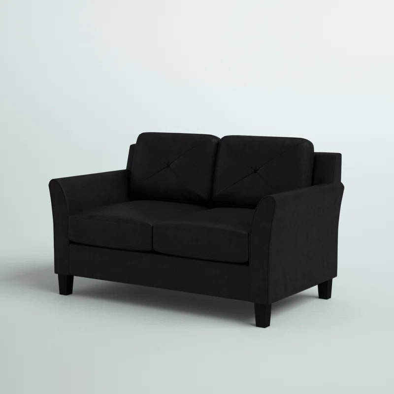 Premium Black 2 Seater Loveseat Sofa | Compact Design | Free Delivery 2 black loveseat