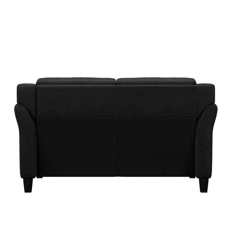 Premium Black 2 Seater Loveseat Sofa | Compact Design | Free Delivery 4 black loveseat