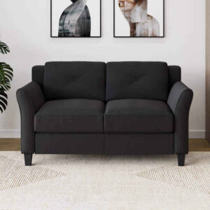 black loveseat