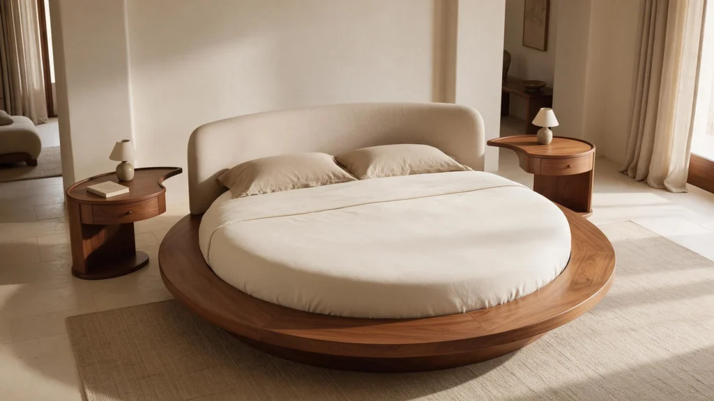 10 Best Round Bed Designs for Indian Bedrooms in 2026 10 Round Bed with Bedside Table Set